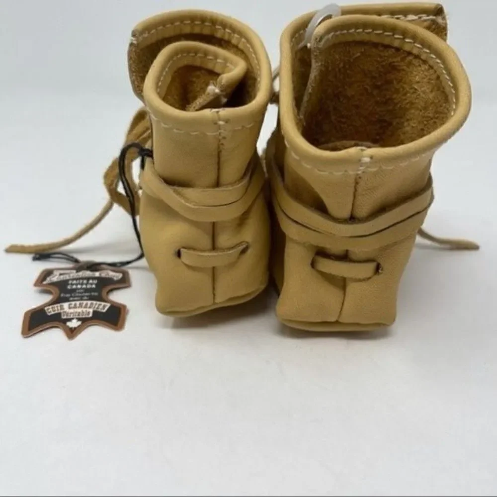 Laurentian chief moccasins C4 baby leather booties BoxH